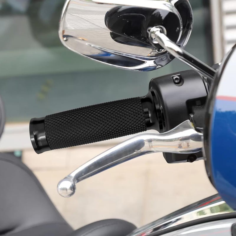 HDBUBALUS Motorcycle Hand Grips 1" Electronic Throttle Handlebar Grips Fit for Harley Street Electra Road Glide Road King (Black) - Image 3
